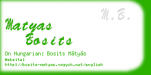 matyas bosits business card